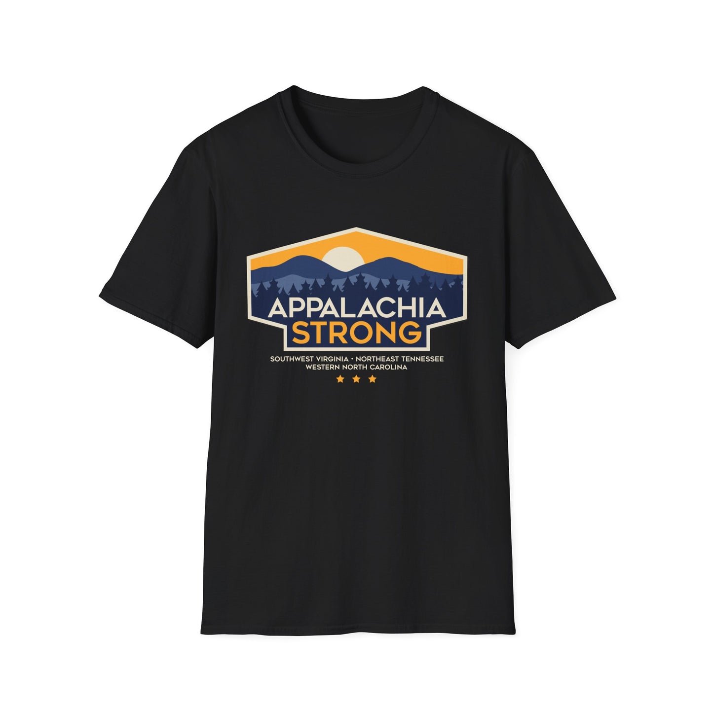 Appalachia Strong Unisex Softstyle T-Shirt (Lighter outlined logo)