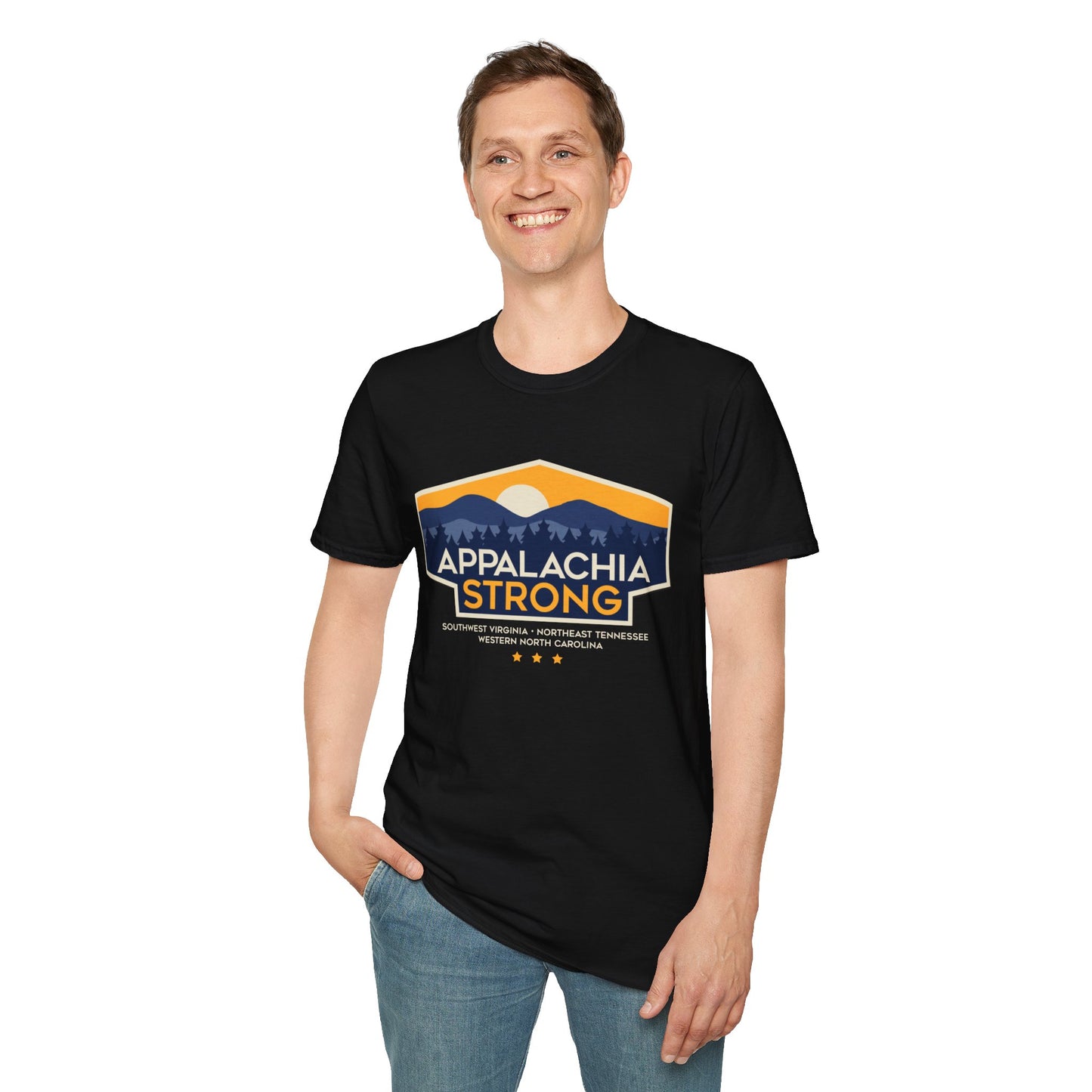 Appalachia Strong Unisex Softstyle T-Shirt (Lighter outlined logo)