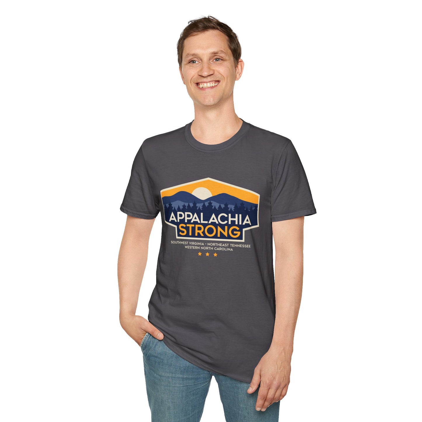 Appalachia Strong Unisex Softstyle T-Shirt (Lighter outlined logo)