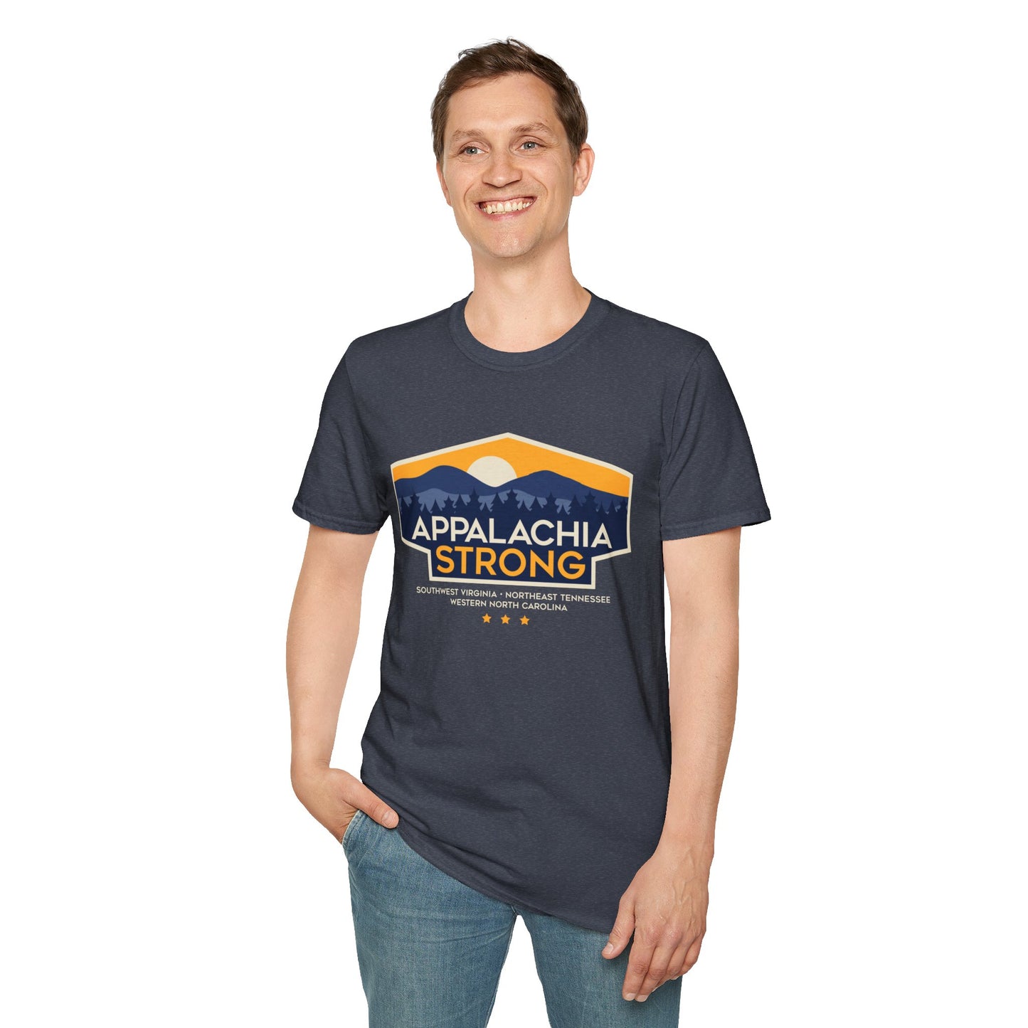 Appalachia Strong Unisex Softstyle T-Shirt (Lighter outlined logo)