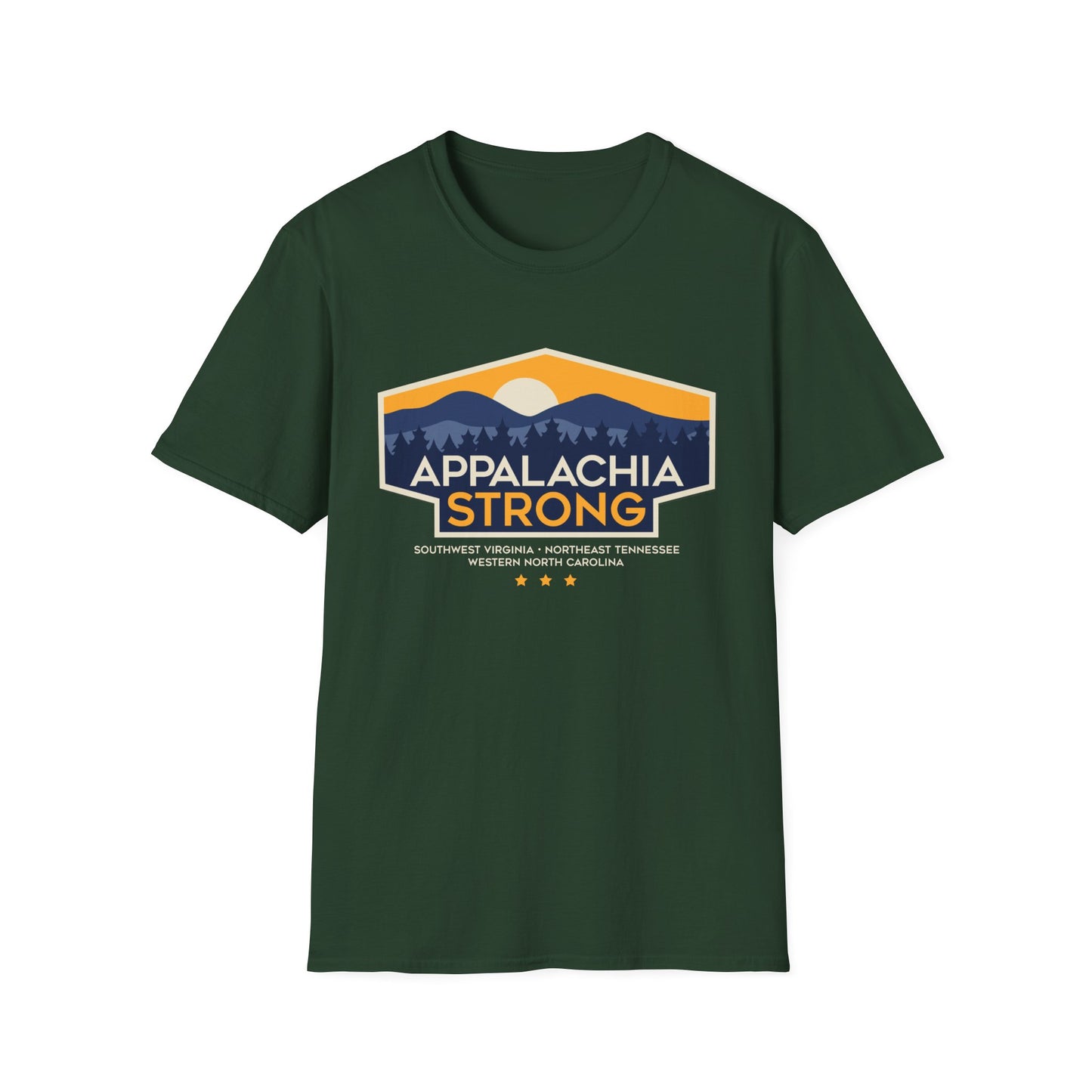 Appalachia Strong Unisex Softstyle T-Shirt (Lighter outlined logo)