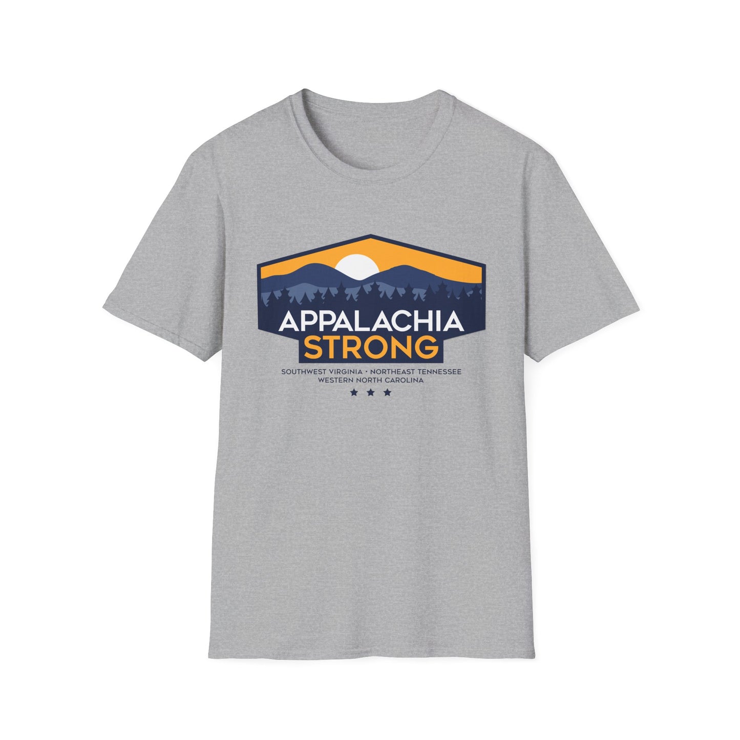 Appalachia Strong Unisex Softstyle T-Shirt (Logo w/ Dark Outlines)