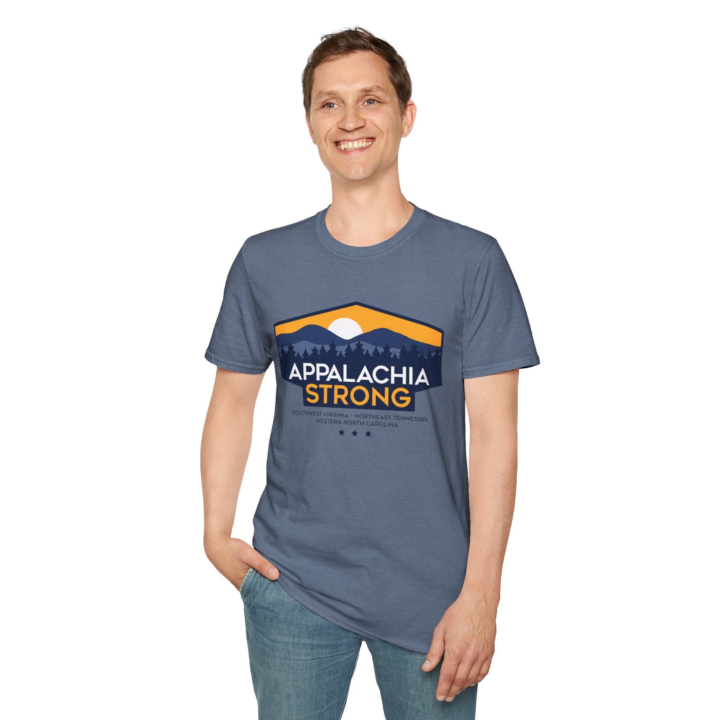 Appalachia Strong Unisex Softstyle T-Shirt (Logo w/ Dark Outlines)