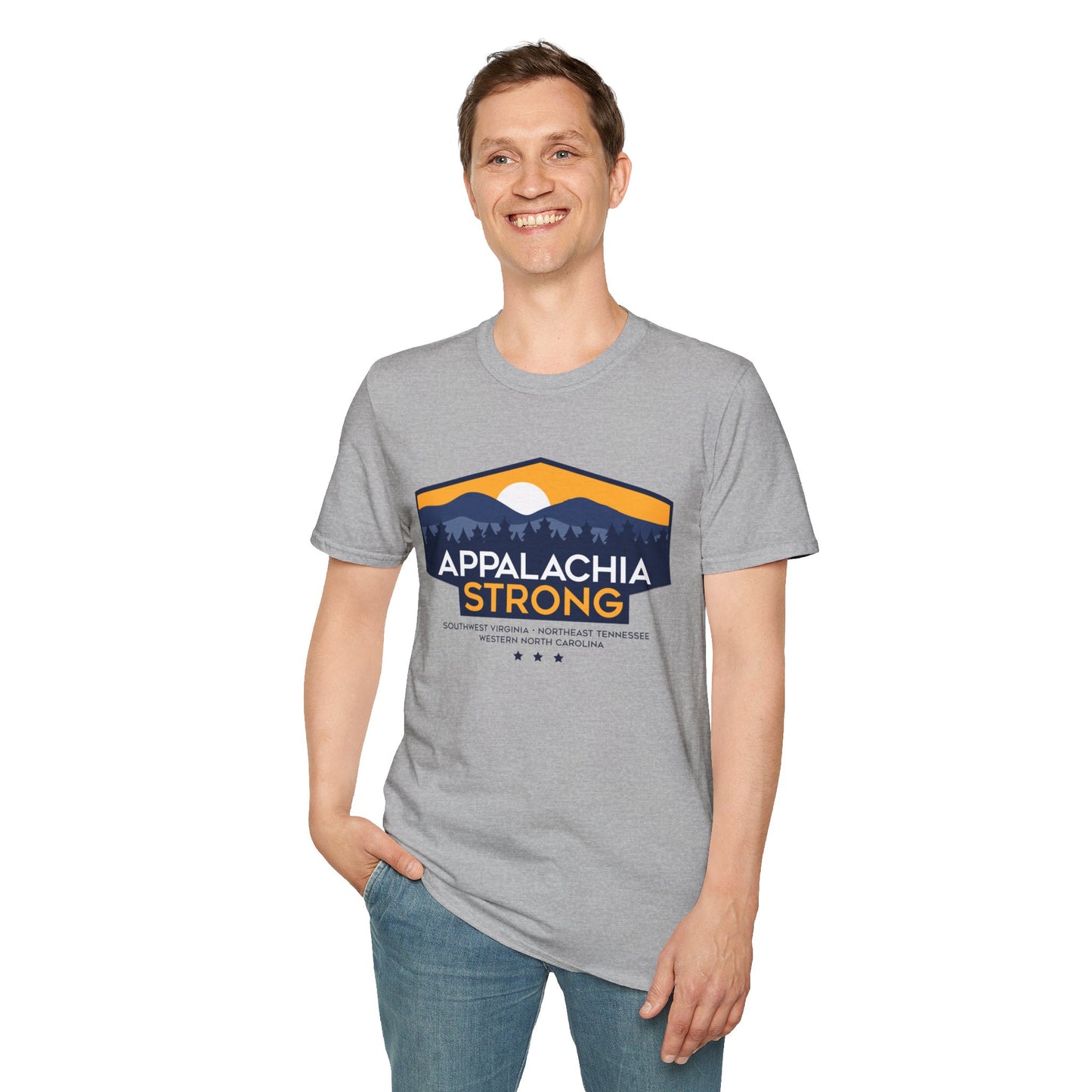 Appalachia Strong Unisex Softstyle T-Shirt (Logo w/ Dark Outlines)