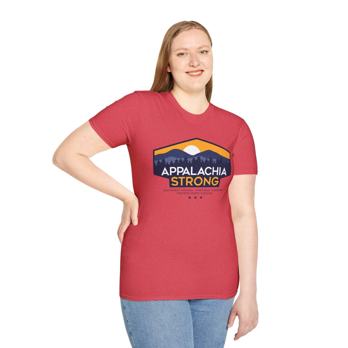 Appalachia Strong Unisex Softstyle T-Shirt (Logo w/ Dark Outlines)