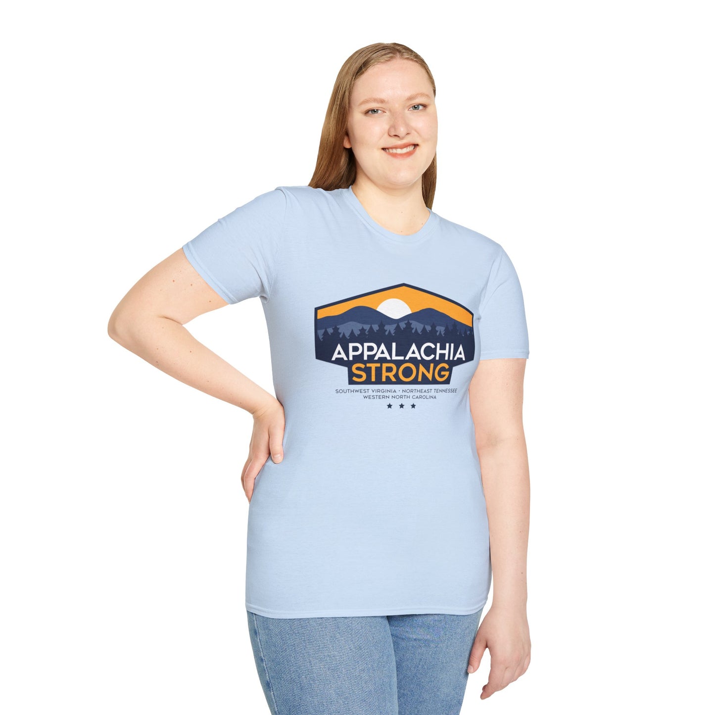 Appalachia Strong Unisex Softstyle T-Shirt (Logo w/ Dark Outlines)