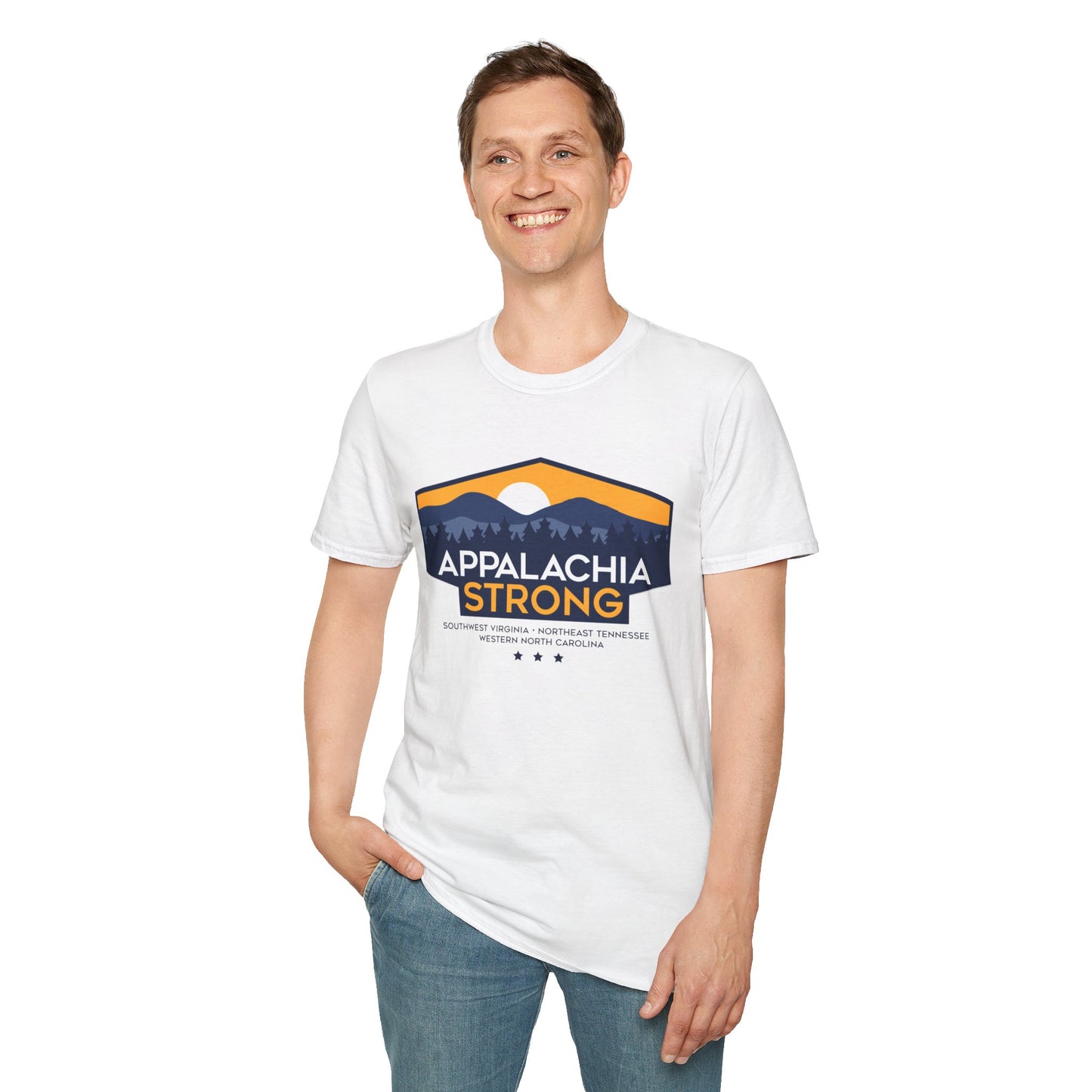 Appalachia Strong Unisex Softstyle T-Shirt (Logo w/ Dark Outlines)