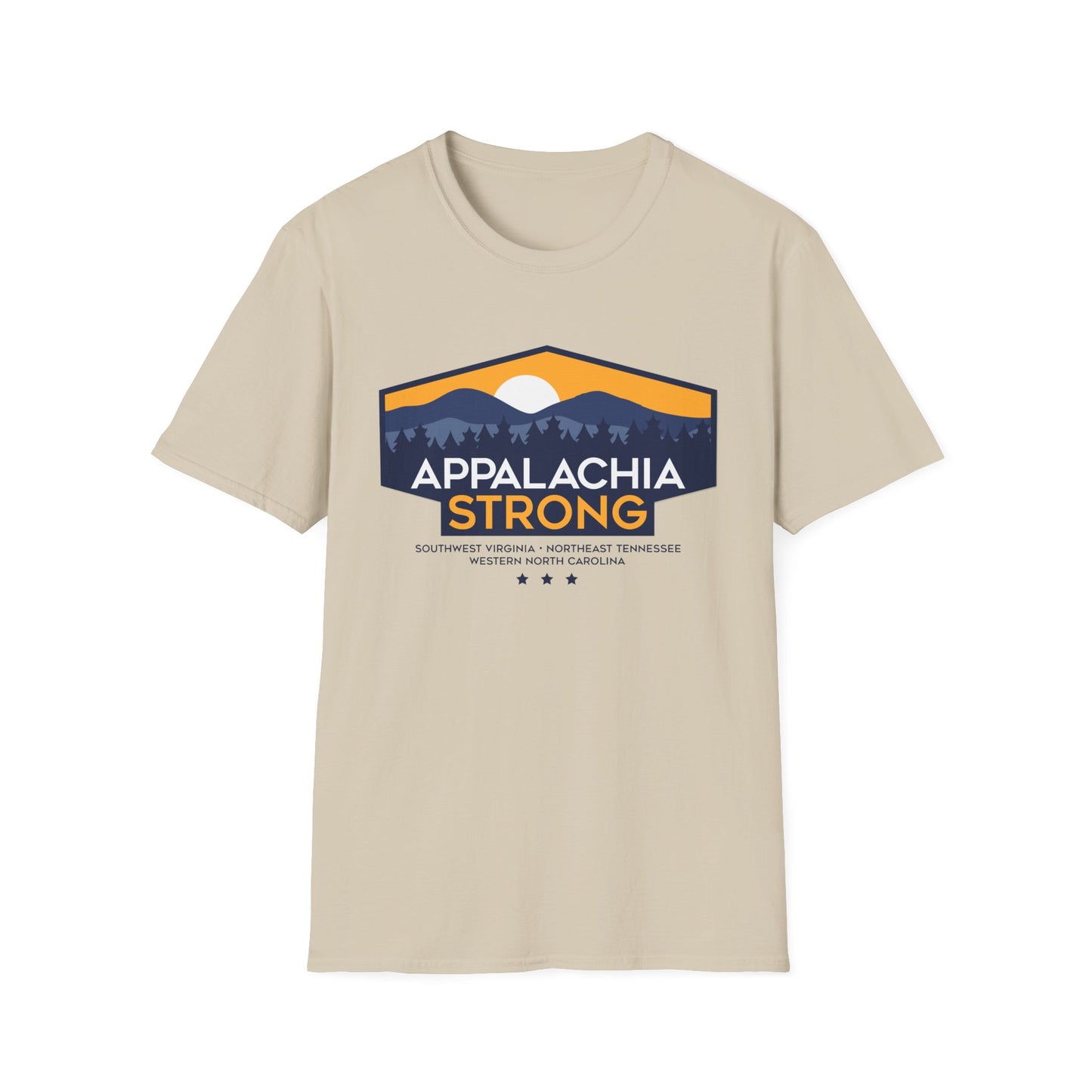 Appalachia Strong Unisex Softstyle T-Shirt (Logo w/ Dark Outlines)