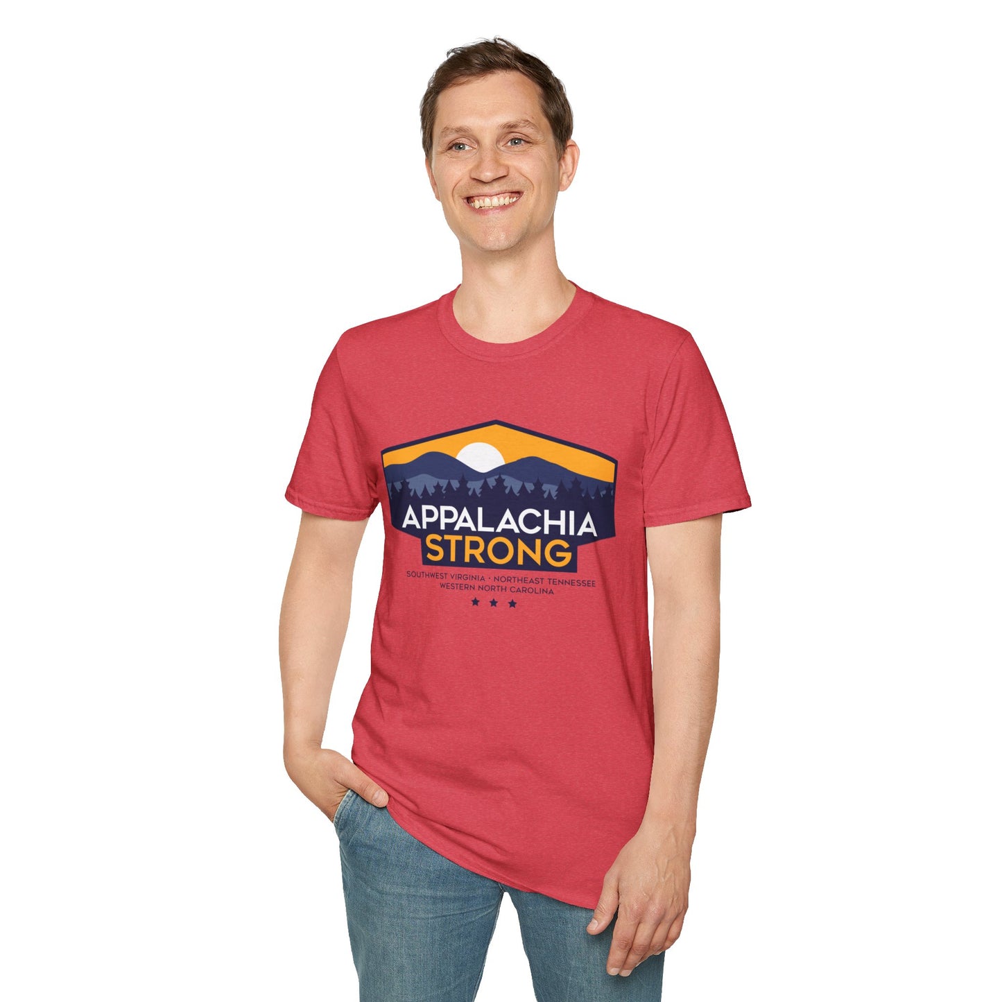 Appalachia Strong Unisex Softstyle T-Shirt (Logo w/ Dark Outlines)