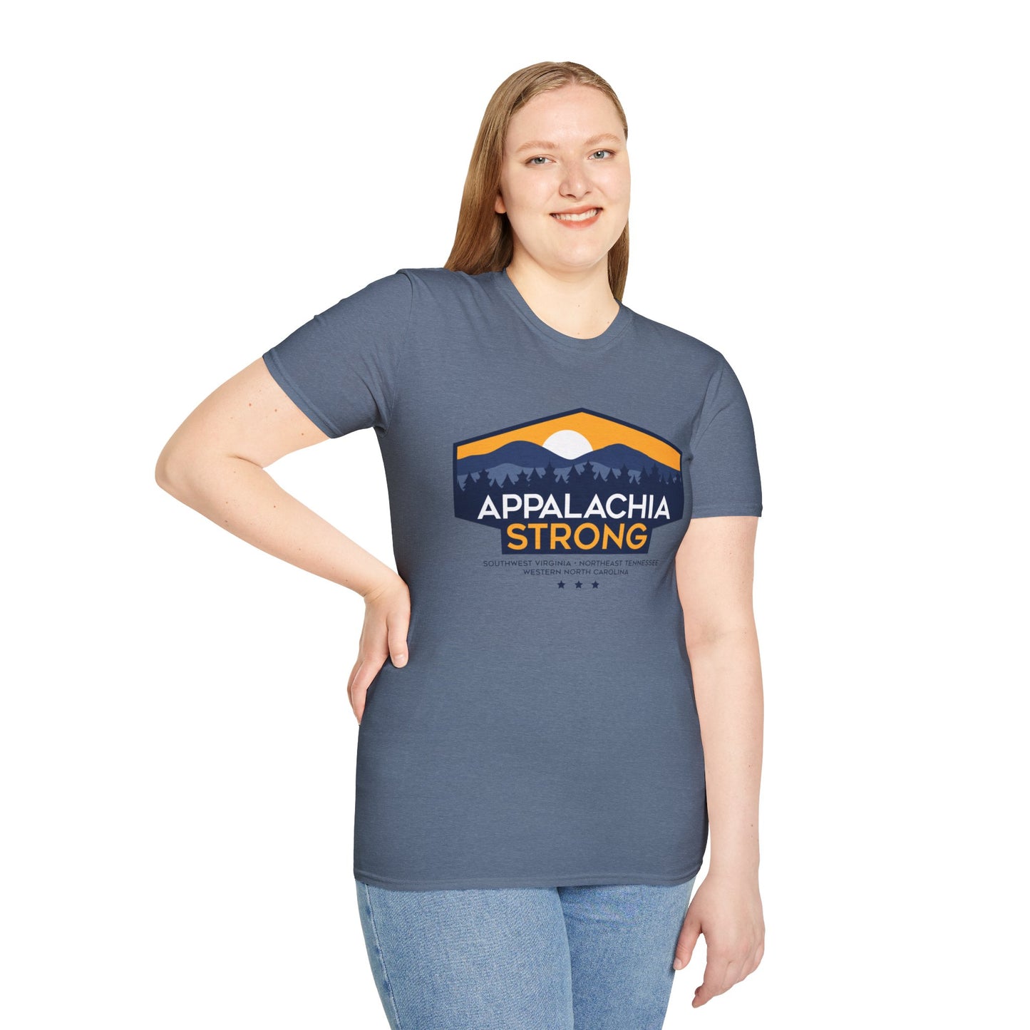 Appalachia Strong Unisex Softstyle T-Shirt (Logo w/ Dark Outlines)
