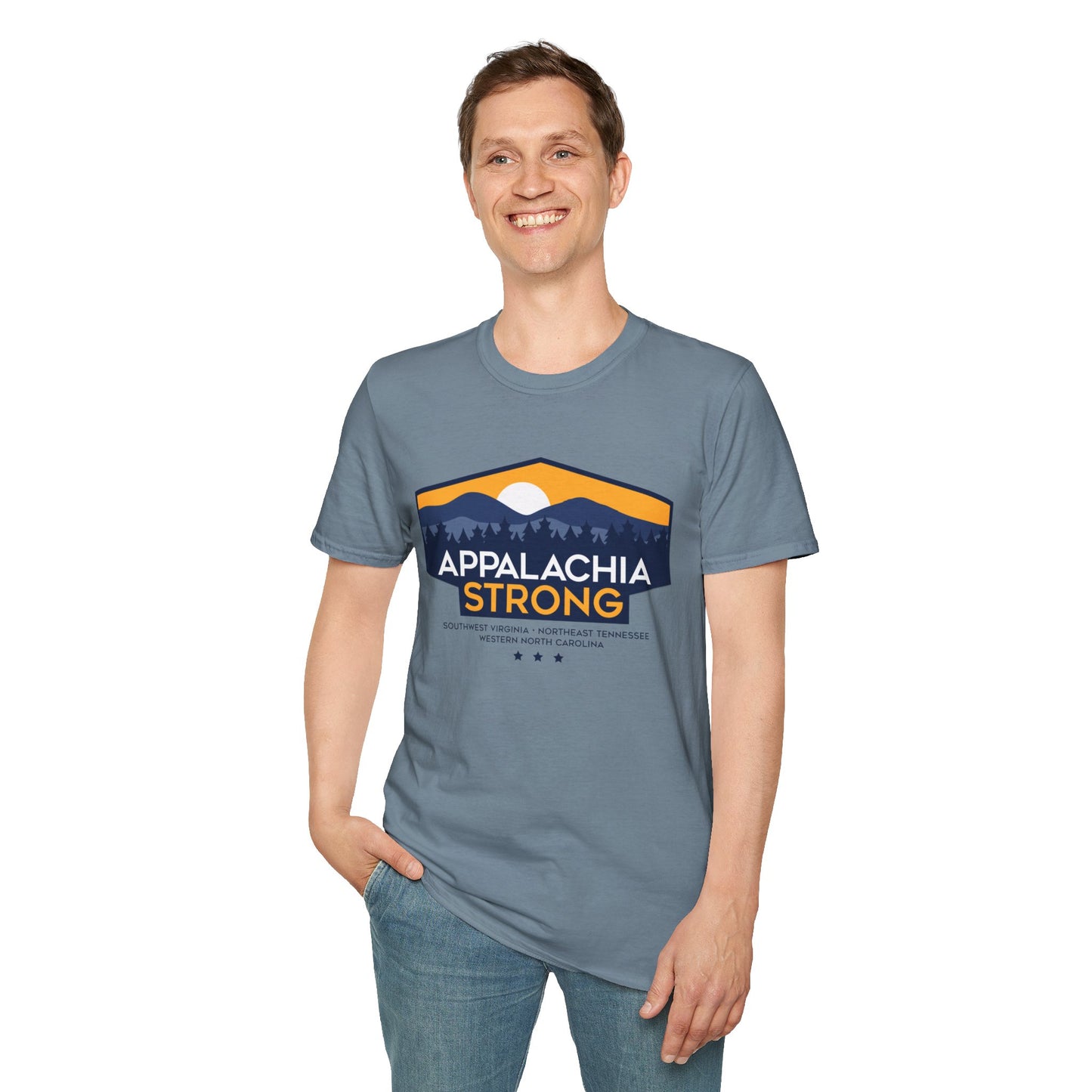 Appalachia Strong Unisex Softstyle T-Shirt (Logo w/ Dark Outlines)
