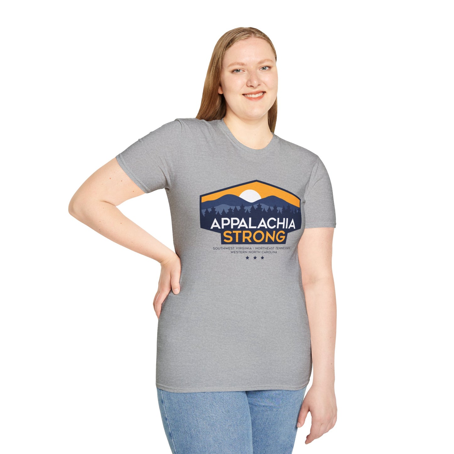 Appalachia Strong Unisex Softstyle T-Shirt (Logo w/ Dark Outlines)