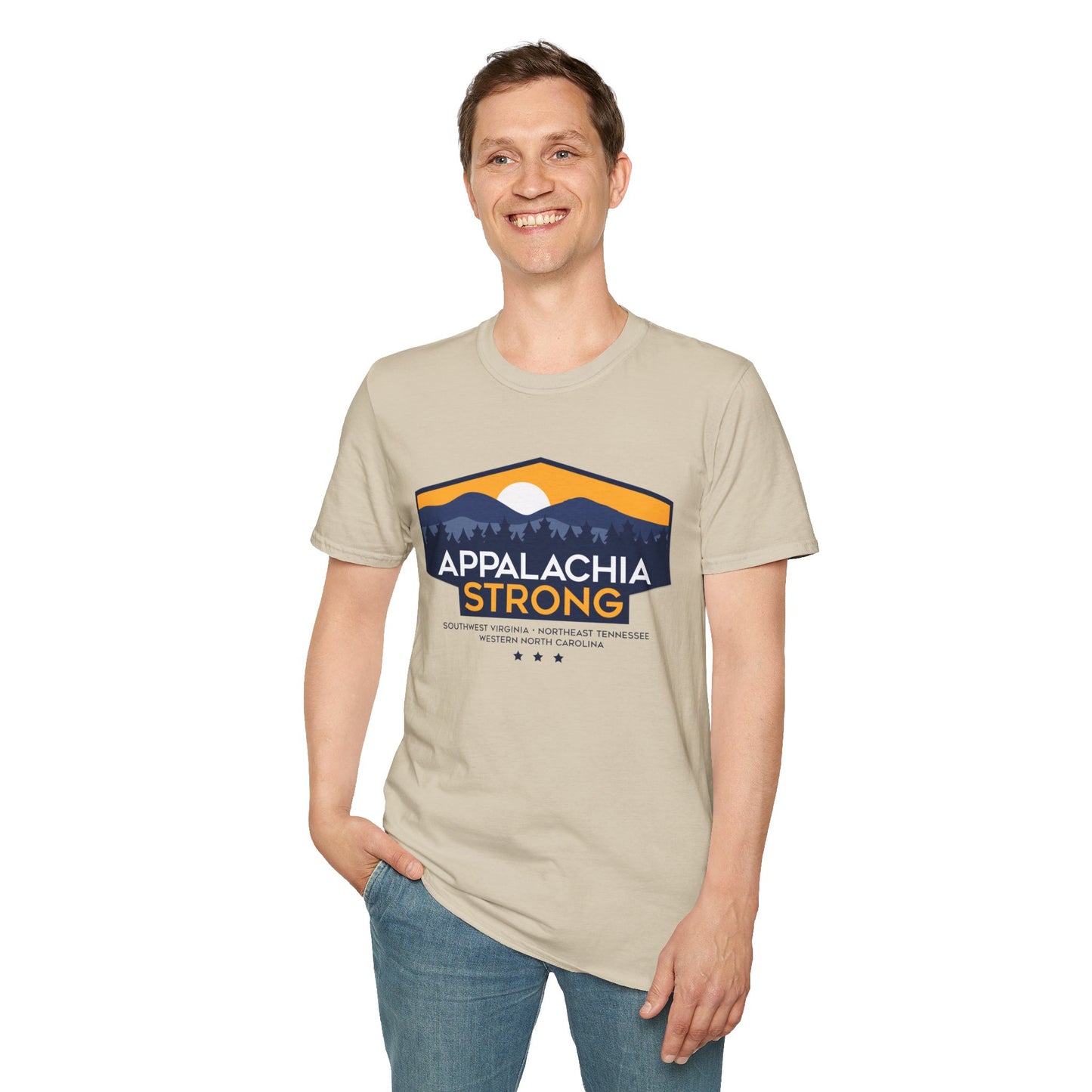 Appalachia Strong Unisex Softstyle T-Shirt (Logo w/ Dark Outlines)