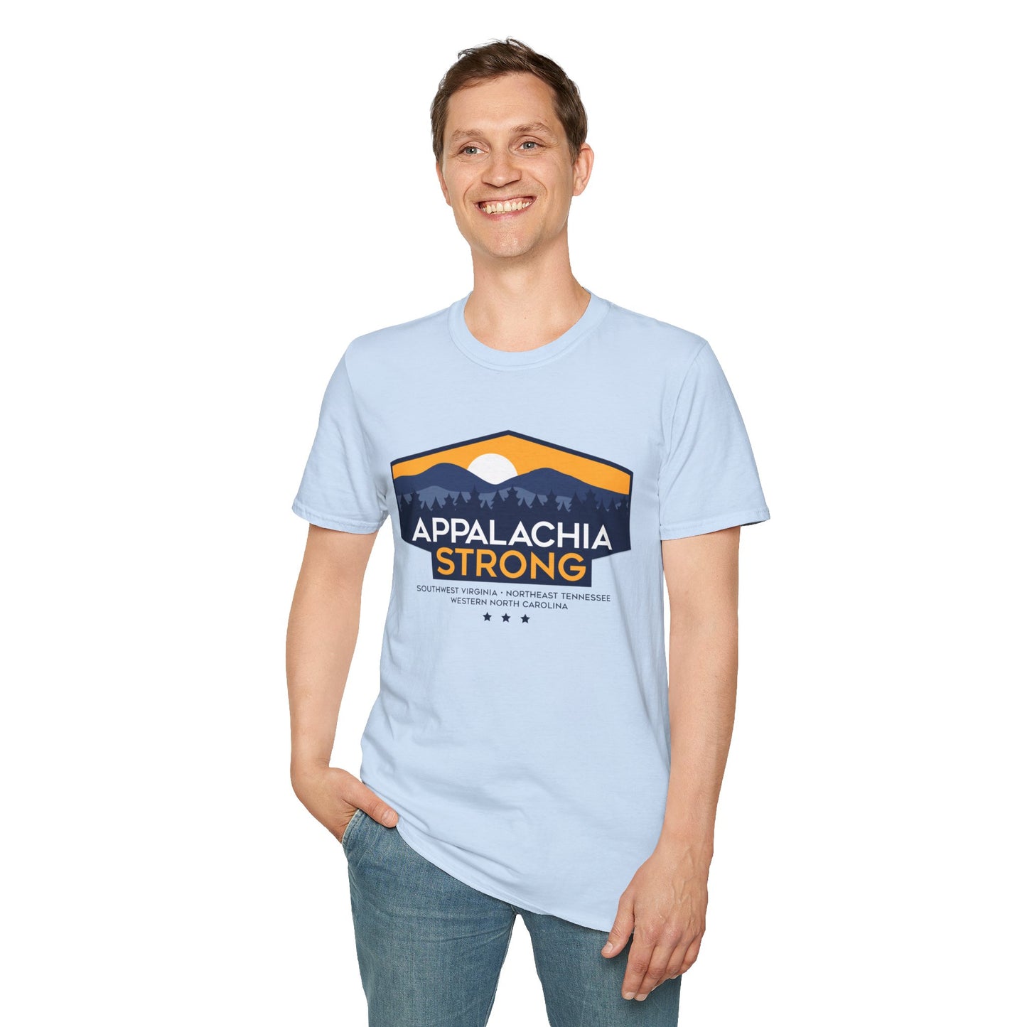 Appalachia Strong Unisex Softstyle T-Shirt (Logo w/ Dark Outlines)